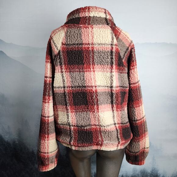 Est. 1946 Sherpa Quarter Snap Plaid Pullover Sweater | Women's M - Picture 8 of 14